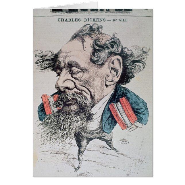 Charles Dickens, grensle som engelskaen Hälsningskort (Framsidan)
