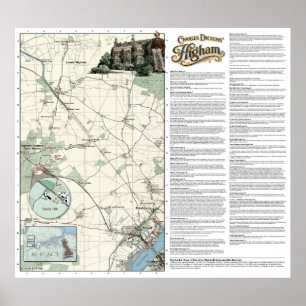 Charles Dickens Higham-högupplöst karta Poster