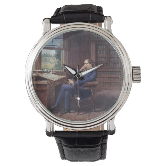 Charles Dickens i hans studie Armbandsur (Framsida)