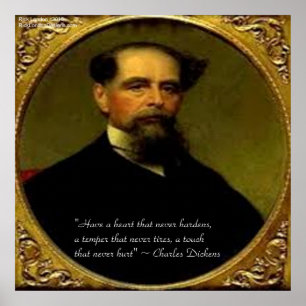 Charles Dickens & Känslosam Citat Affisch