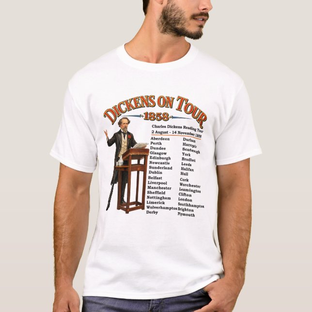 Charles Dickens Läsningstur T-Shirt (Framsida)