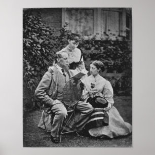 Charles Dickens med två av hans döttrar Poster