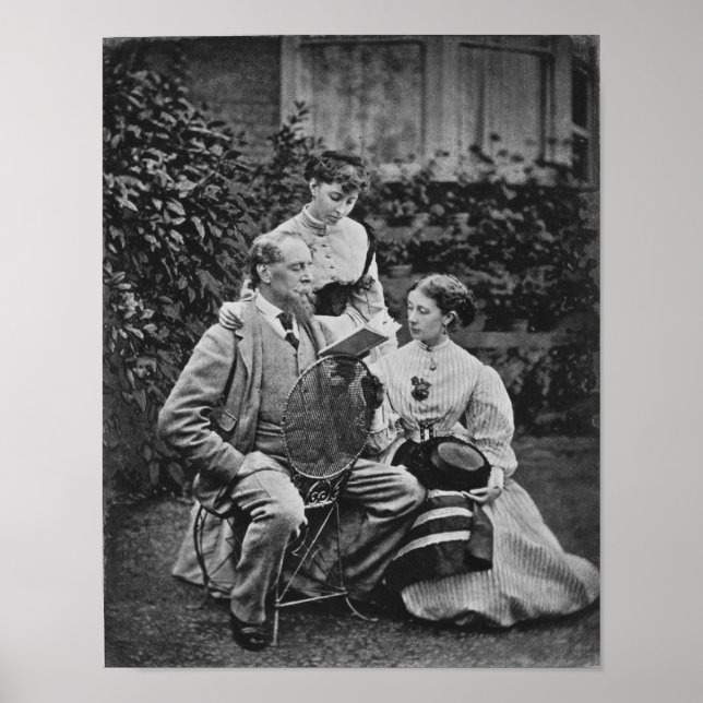 Charles Dickens med två av hans döttrar Poster (Framsidan)