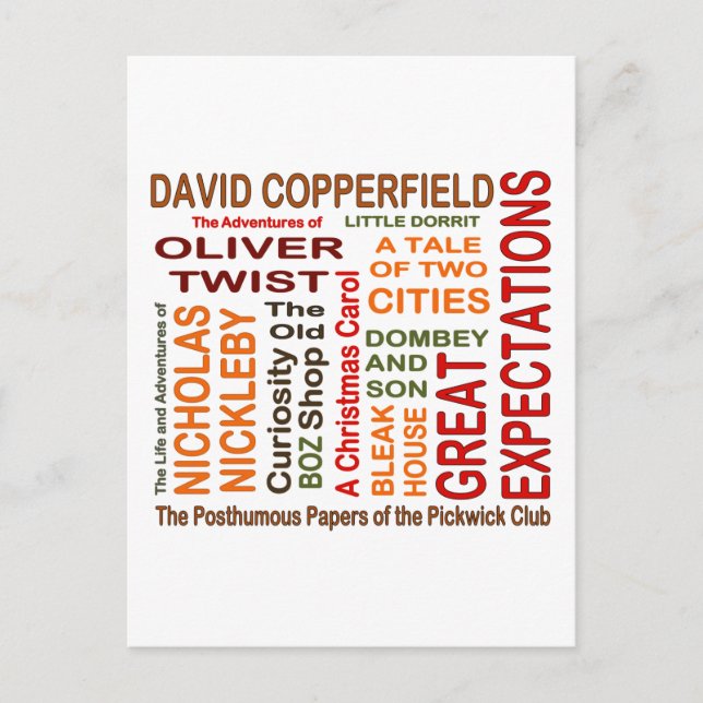 Charles Dickens Novels Vykort (Framsida)