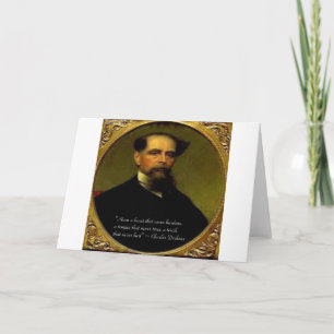 Charles Dickens och Heartfilt Quote Helgkort