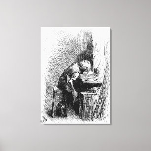 Charles Dickens på den svärta fabriken Canvastryck