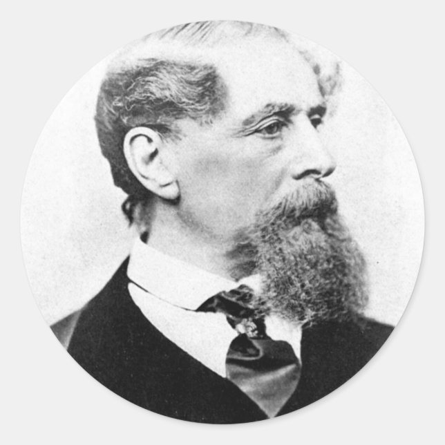 Charles Dickens Photo Runt Klistermärke (Framsida)