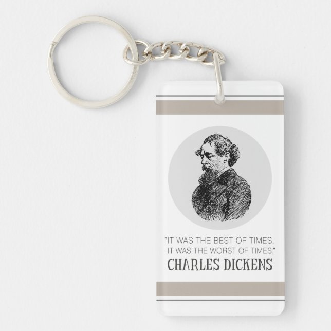 Charles Dickens Porträtt och Quote (Framsidan)