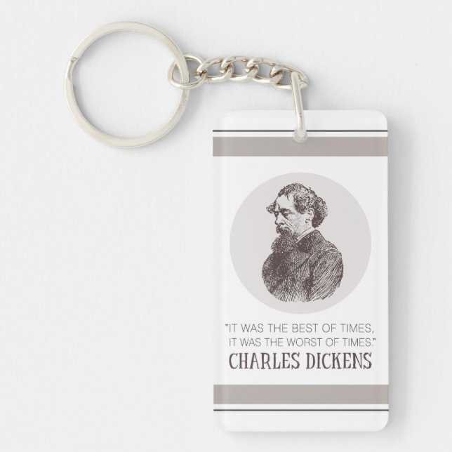 Charles Dickens Porträtt och Quote (Framsidan)