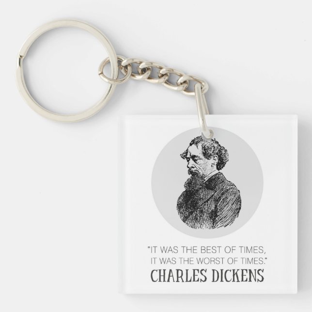 Charles Dickens Porträtt och Quote (Framsidan)
