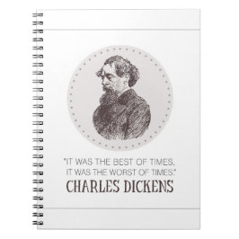 Charles Dickens Porträtt och Quote Anteckningsbok