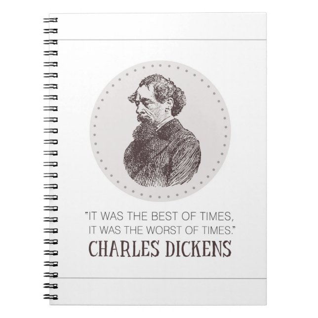 Charles Dickens Porträtt och Quote Anteckningsbok (Framsidan)