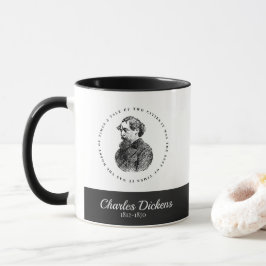 Charles Dickens Porträtt och Quote Mugg