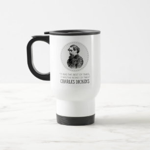 Charles Dickens Porträtt och Quote Resemugg