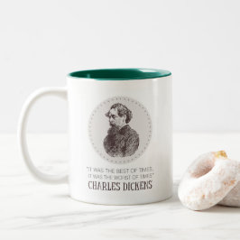 Charles Dickens Porträtt och Quote Två-Tonad Mugg