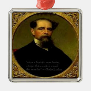 Charles Dickens & Upprörande Citat Julgransprydnad Metall
