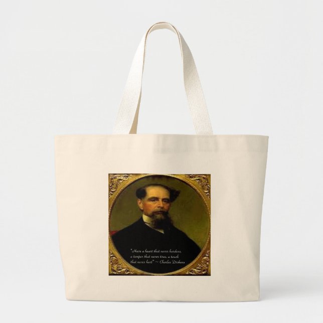Charles Dickens & Upprörande Citat Jumbo Tygkasse (Framsidan)