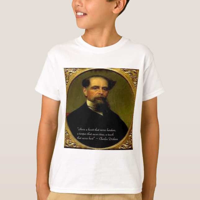 Charles Dickens & Upprörande Citat T-shirt (Framsida)