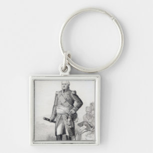 Charles du Houx de Viomenil Fyrkantig Silverfärgad Nyckelring