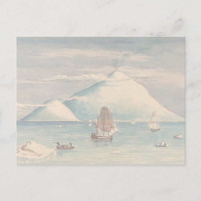 Charles Hamilton Smith - Beaufort Island och Mount Vykort (Framsida)