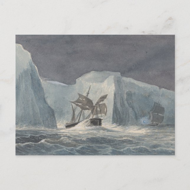 Charles Hamilton Smith - Erebus passerar Vykort (Framsida)