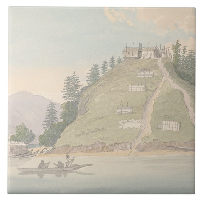 Charles Hamilton Smith-Village of Friendly Indian Kakelplatta (Framsidan)