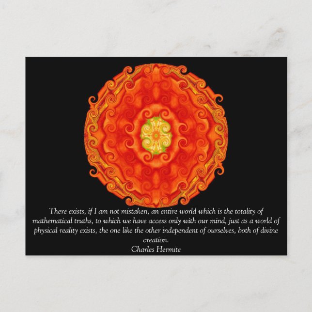 Charles Hermite citerade om matematik och sanning Vykort (Framsida)