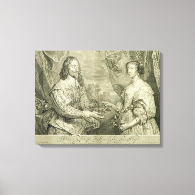Charles I (1600-49) och Henrietta Maria (1609-69) Canvastryck (Framsida)