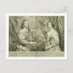 Charles I (1600-49) och Henrietta Maria (1609-69) Vykort