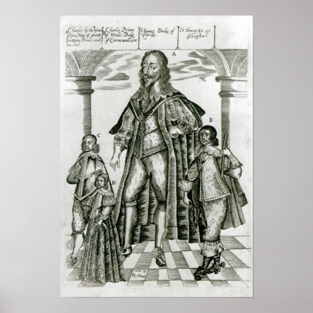 Charles I med sina barn Poster (Framsidan)