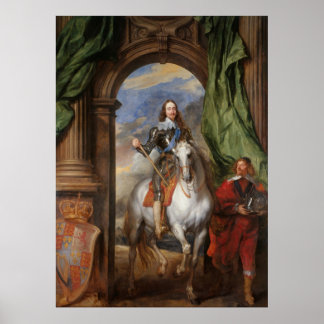 Charles I with M. de St. Antoine - Anthony van Dyc Poster