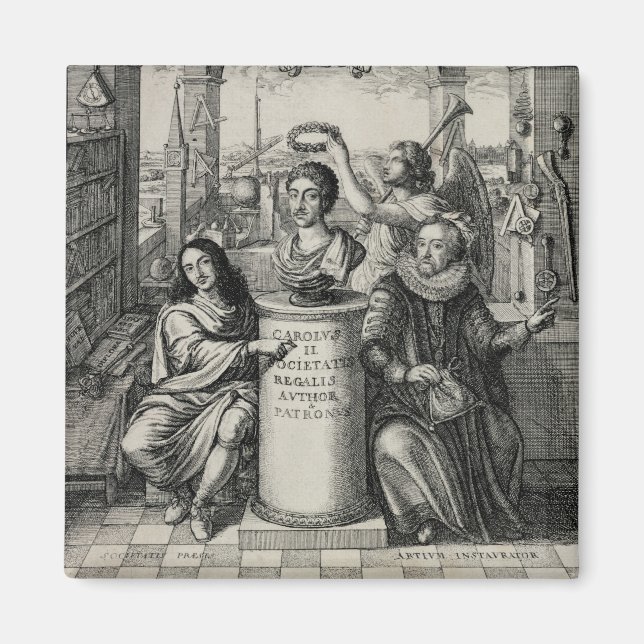 Charles II (1630-1685) som Royalets societs skydds Magnet (Framsidan)