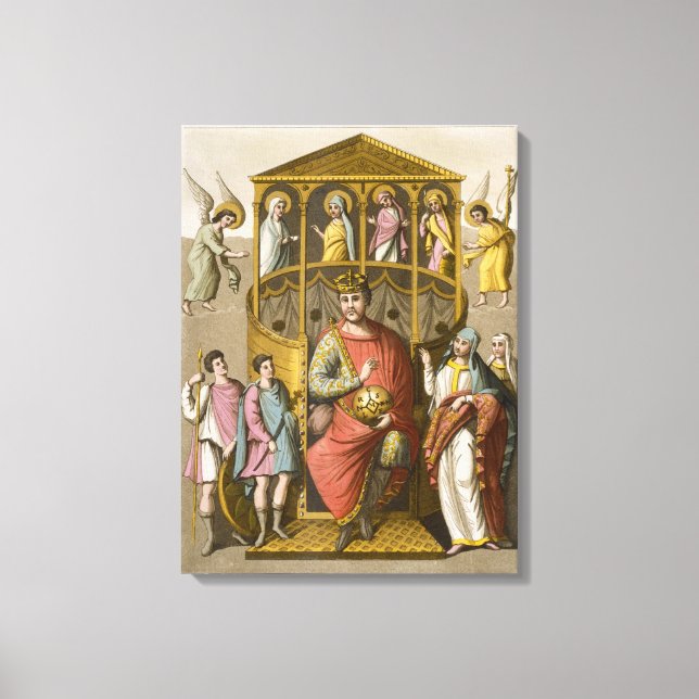 Charles II (823-77), Bald, efter manuskript i Canvastryck (Framsida)