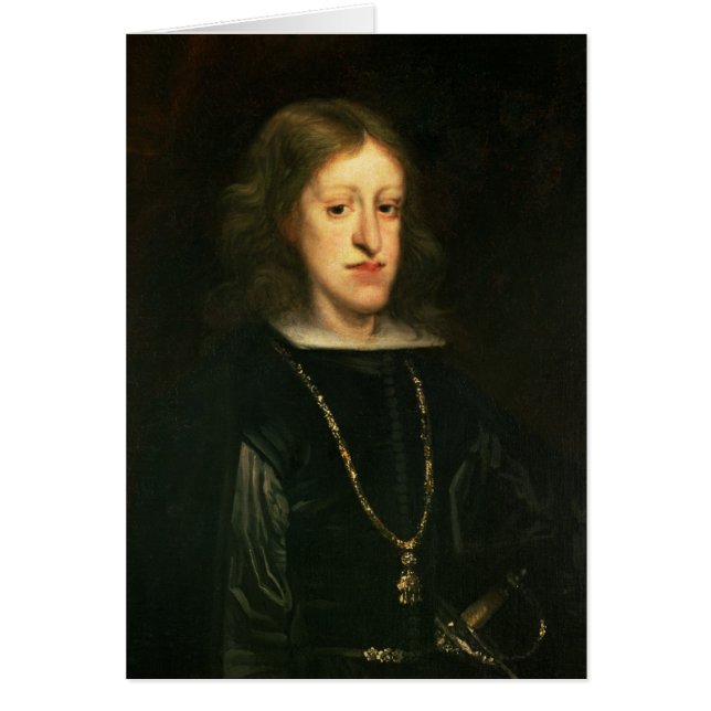 Charles II av Spanien Hälsningskort (Framsidan)