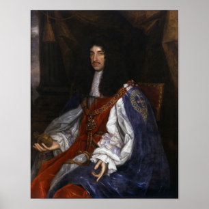 Charles II i Garter Robes - John Michael Wright - Poster