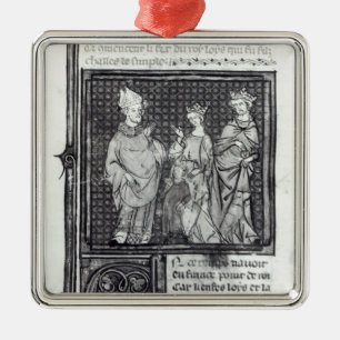 Charles III det enkelt med hans fru och hans Julgransprydnad Metall
