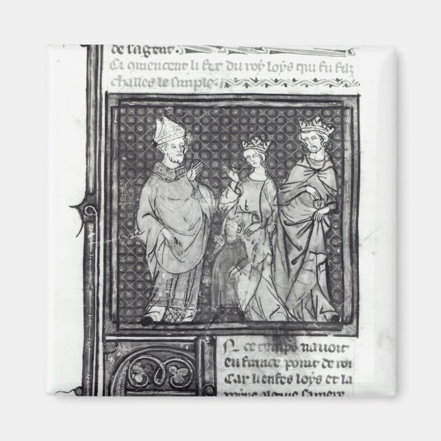 Charles III Simple med sin fru och sin fru Magnet (Framsidan)