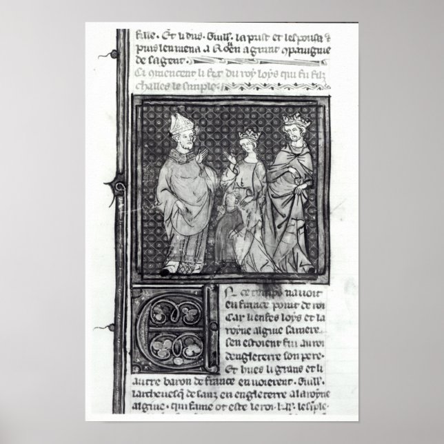 Charles III Simple med sin fru och sin fru Poster (Framsidan)