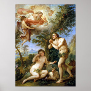 Charles-Joseph Natoire Rebuke av Adam och Kväll Poster