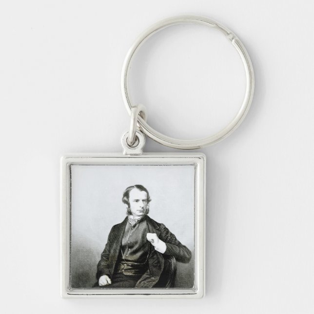 Charles Kingsley Fyrkantig Silverfärgad Nyckelring (Framsidan)