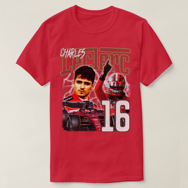 Charles Leclerc Vintage Stil T Shirt (Design framsida)