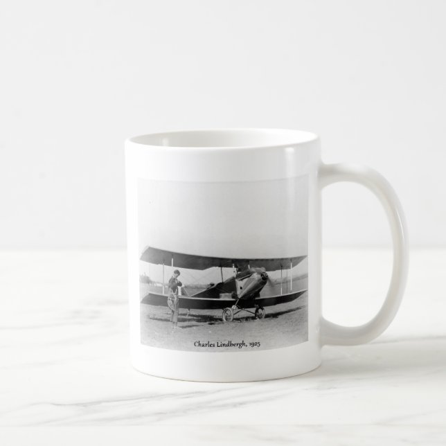 Charles Lindbergh och vintageflygplan Kaffemugg (Höger)