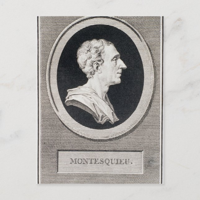 Charles Louis de Sekdat, Baron de Montesquieu Vykort (Framsida)