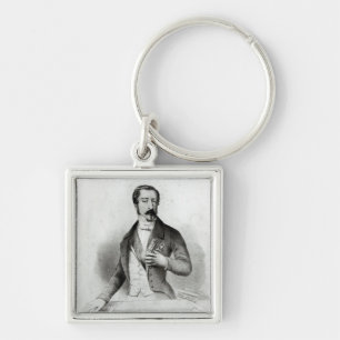 Charles Louis Napoleon Bonaparte Fyrkantig Silverfärgad Nyckelring