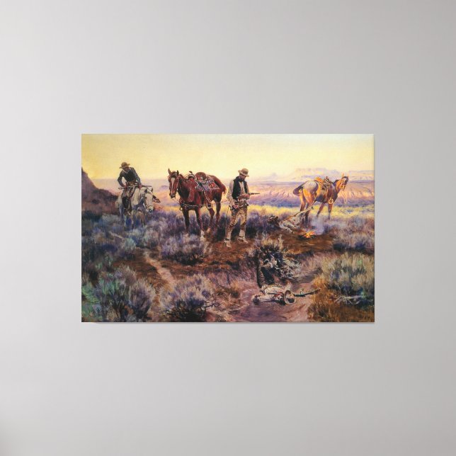 Charles M. Russell Betalar Spelmannen 1919 Canvastryck (Framsida)