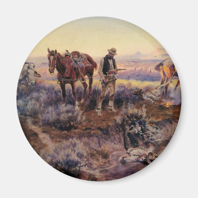 Charles M. Russell Betalar Spelmannen 1919 Magnet (Framsidan)