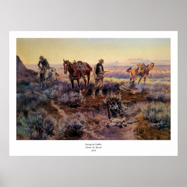 Charles M. Russell Betalar Spelmannen 1919 Poster (Framsidan)