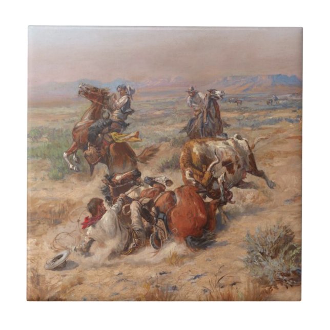 Charles M. Russell the Strenuous Life Kakelplatta (Framsidan)