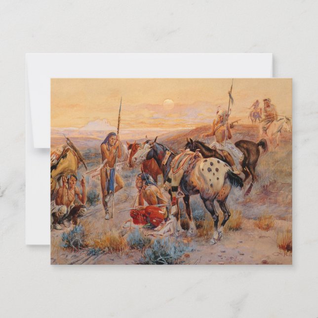 Charles M. Russell's First Wagon Tracks (1908) Inbjudningar (Framsida)