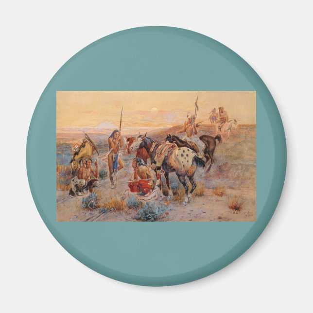 Charles M. Russell's First Wagon Tracks (1908) Magnet (Framsidan)
